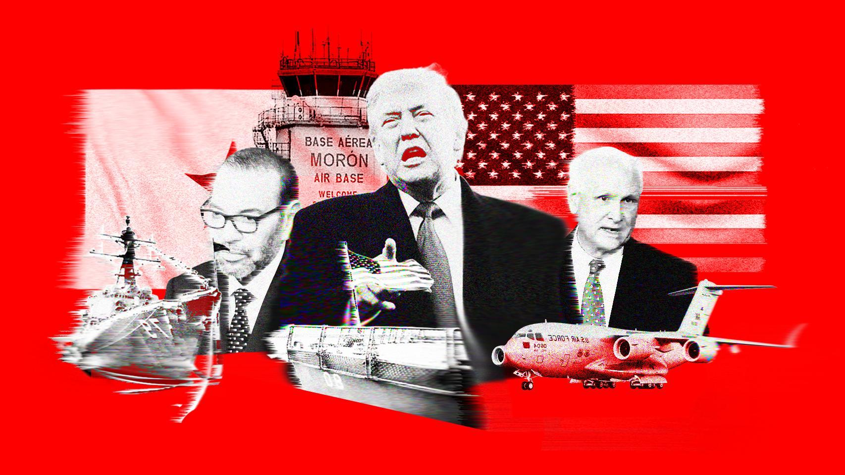 De izquierda a derecha, el rey de Marruecos, Mohamed VI; el presidente de EEUU, Donald Trump, y Townsend, exsubsecretario de Defensa.
