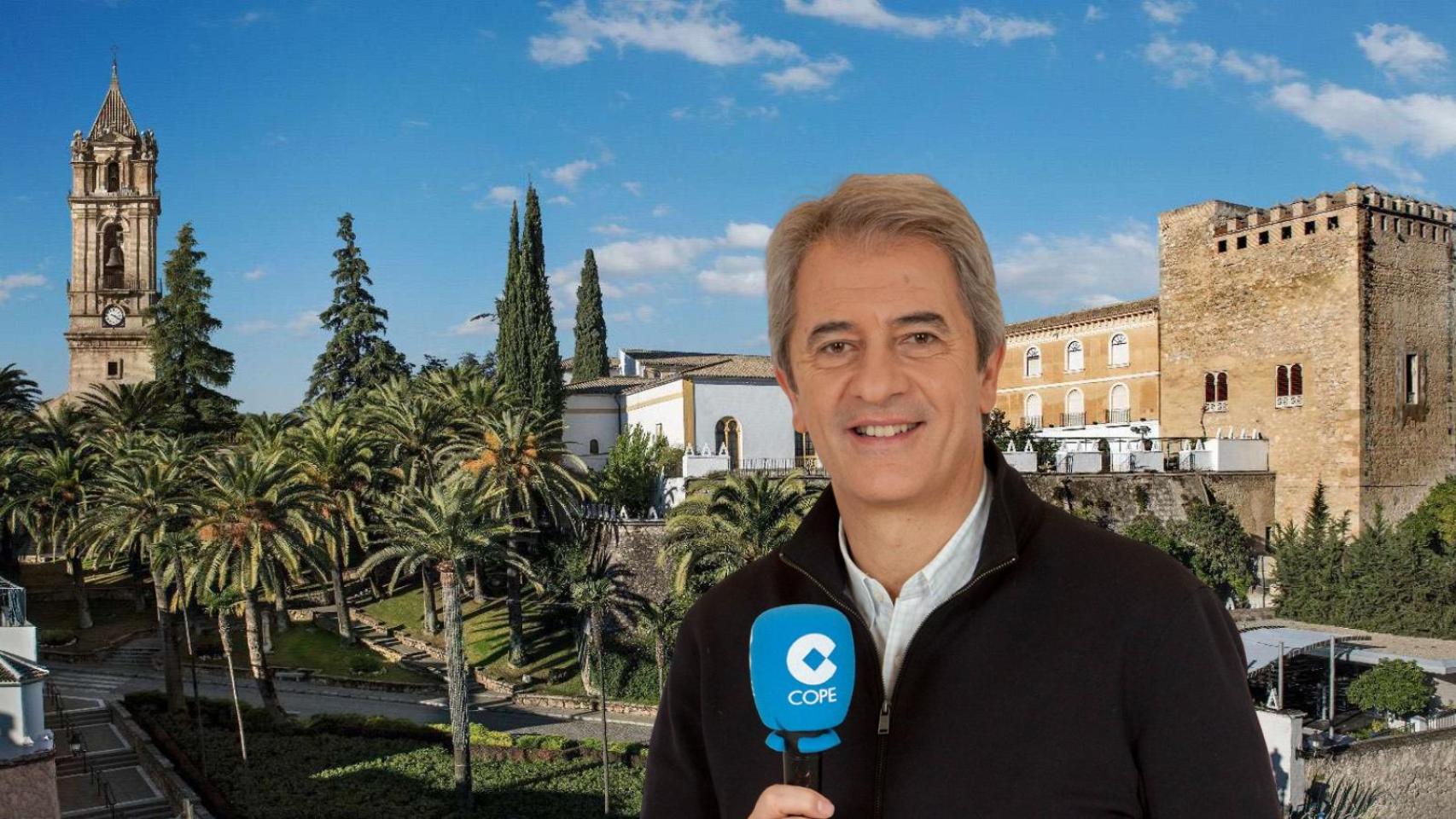 Manolo Lama y el centro histórico de Cabra.