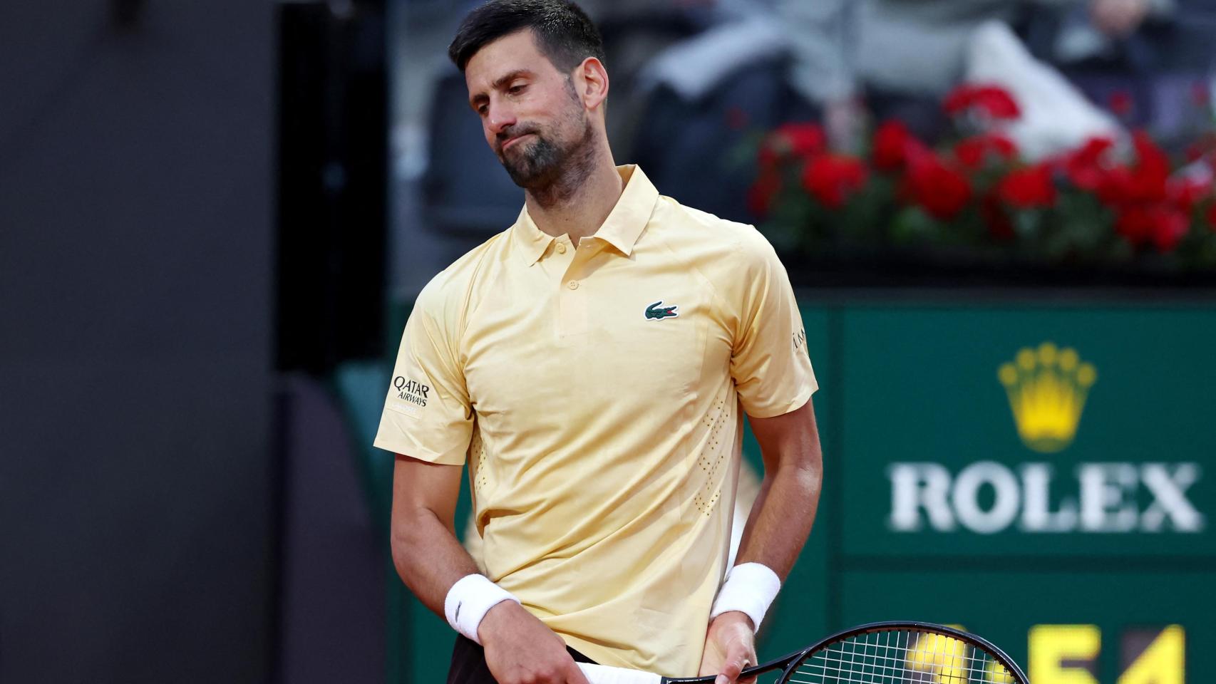 Djokovic se lamenta durante el partido ante Prizmic en el Masters 1.000 de Roma.