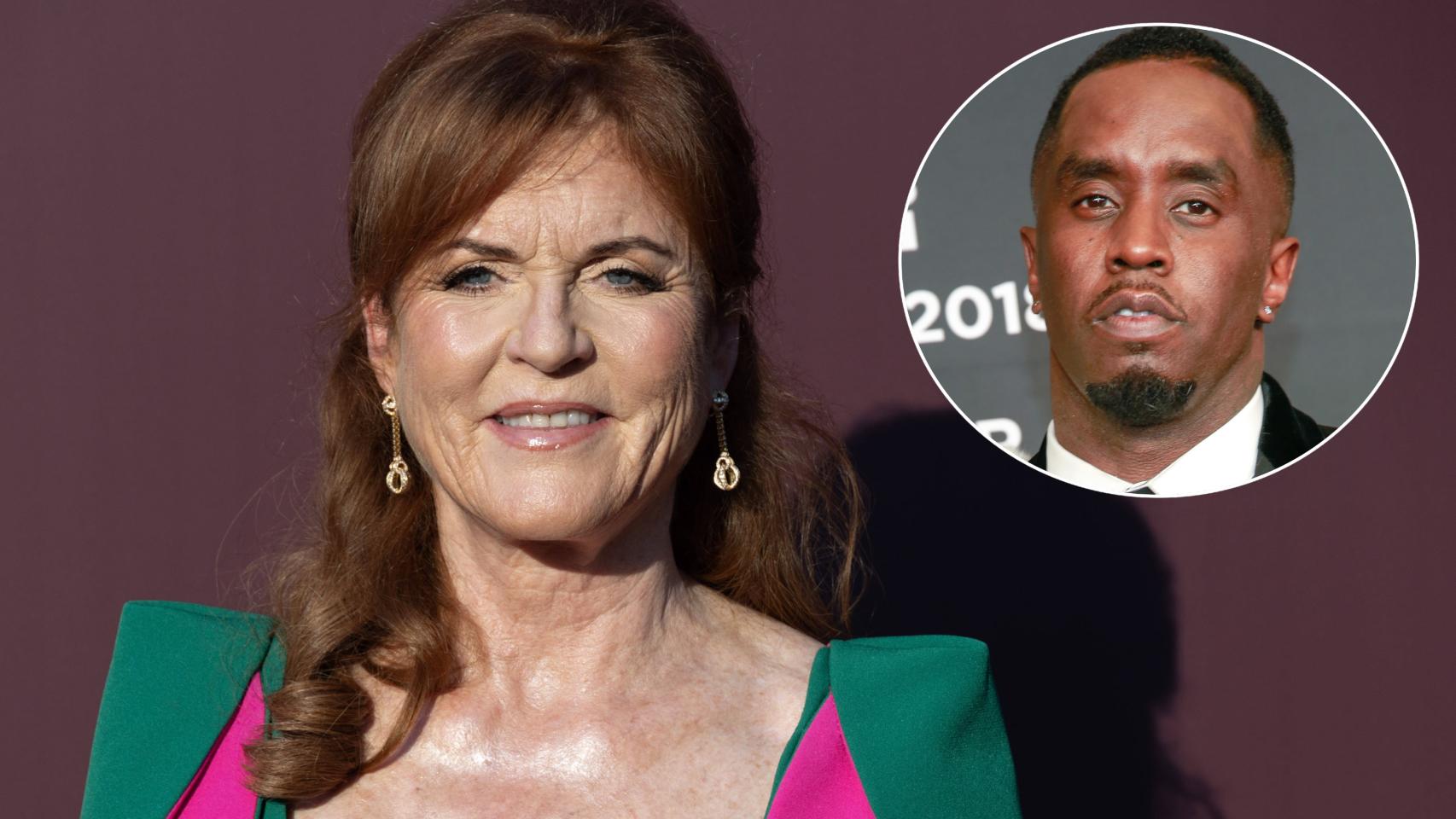Sarah Ferguson y Sean Diddy Combs en un fotomontaje de EL ESPAÑOL. 