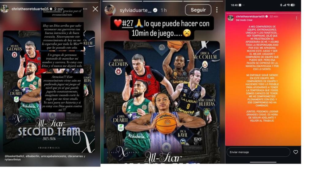Los mensajes de Chris Duarte tras la eliminación del Unicaja.