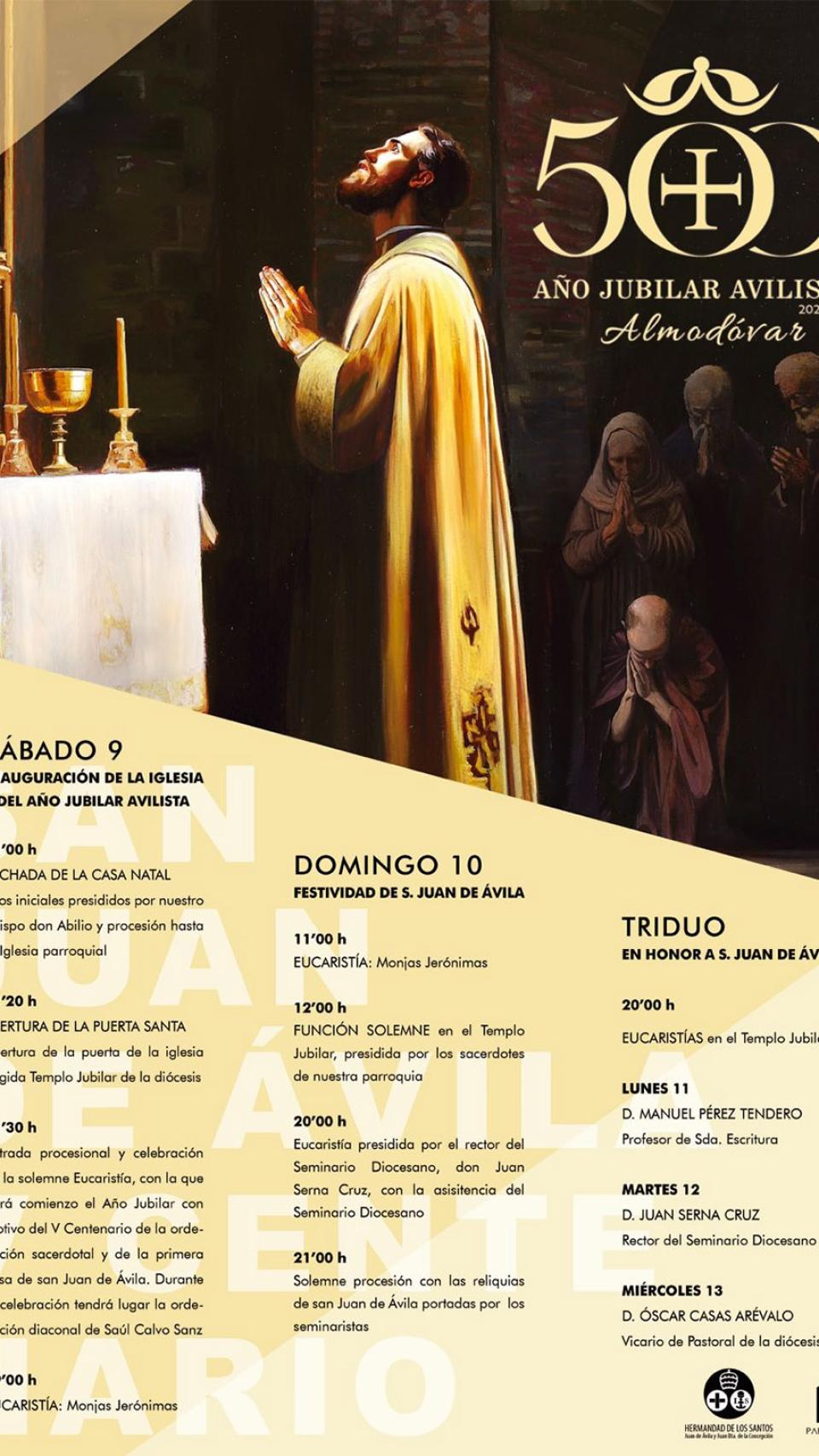 Cartel de actos Año Jubilar Almodóvar.
