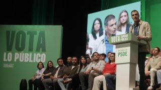 Pedro Sánchez en el mitin de este domingo en La Línea de la Concepción