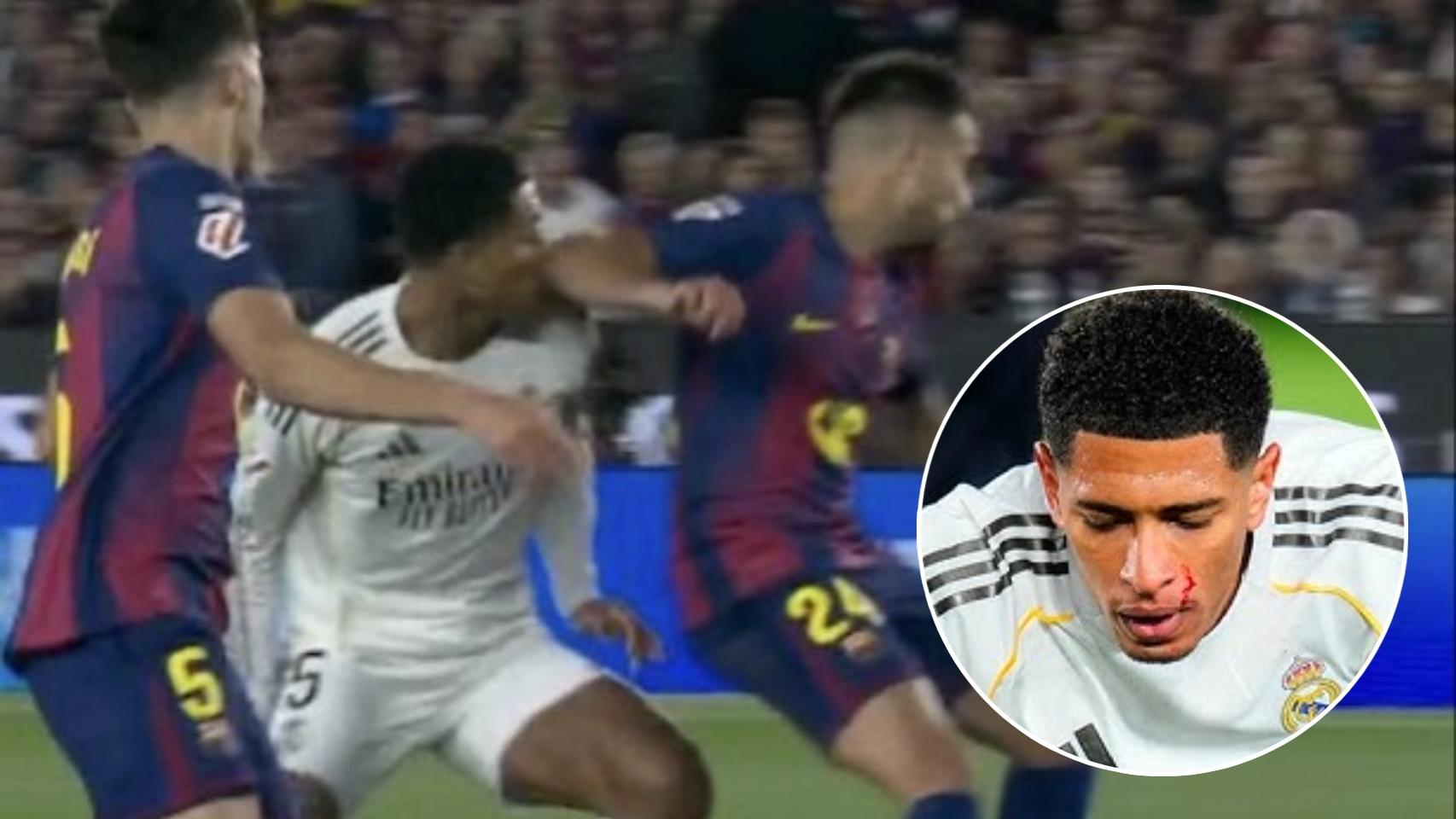 El codazo de Eric a Bellingham en El Clásico que no se señaló como penalti