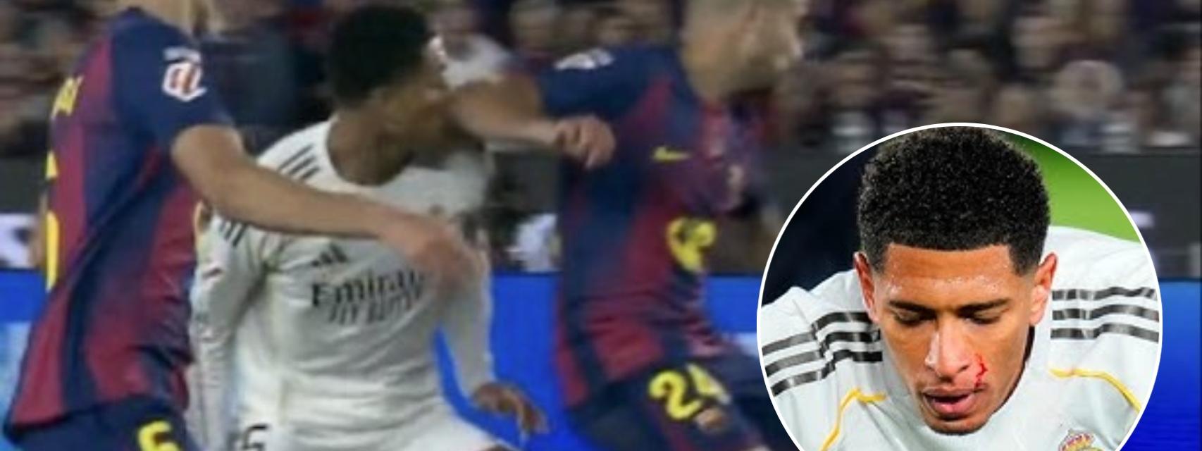 El codazo de Eric a Bellingham en El Clásico que no se señaló como penalti