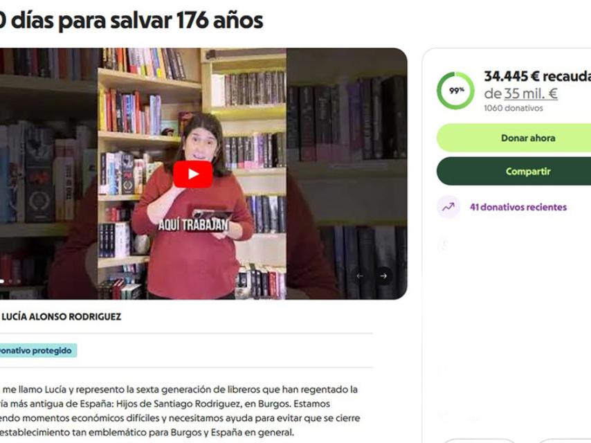El crowfunding publicado para salvar la Librería Hijos de Santiago Rodríguez.