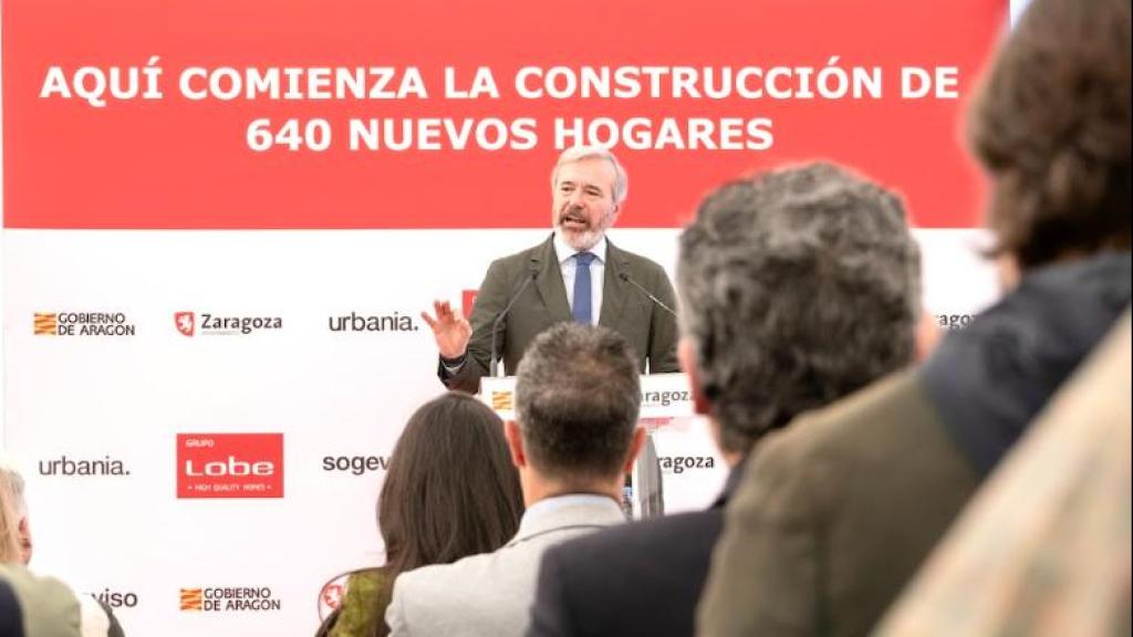 Azcón, este lunes, en un acto en Zaragoza.