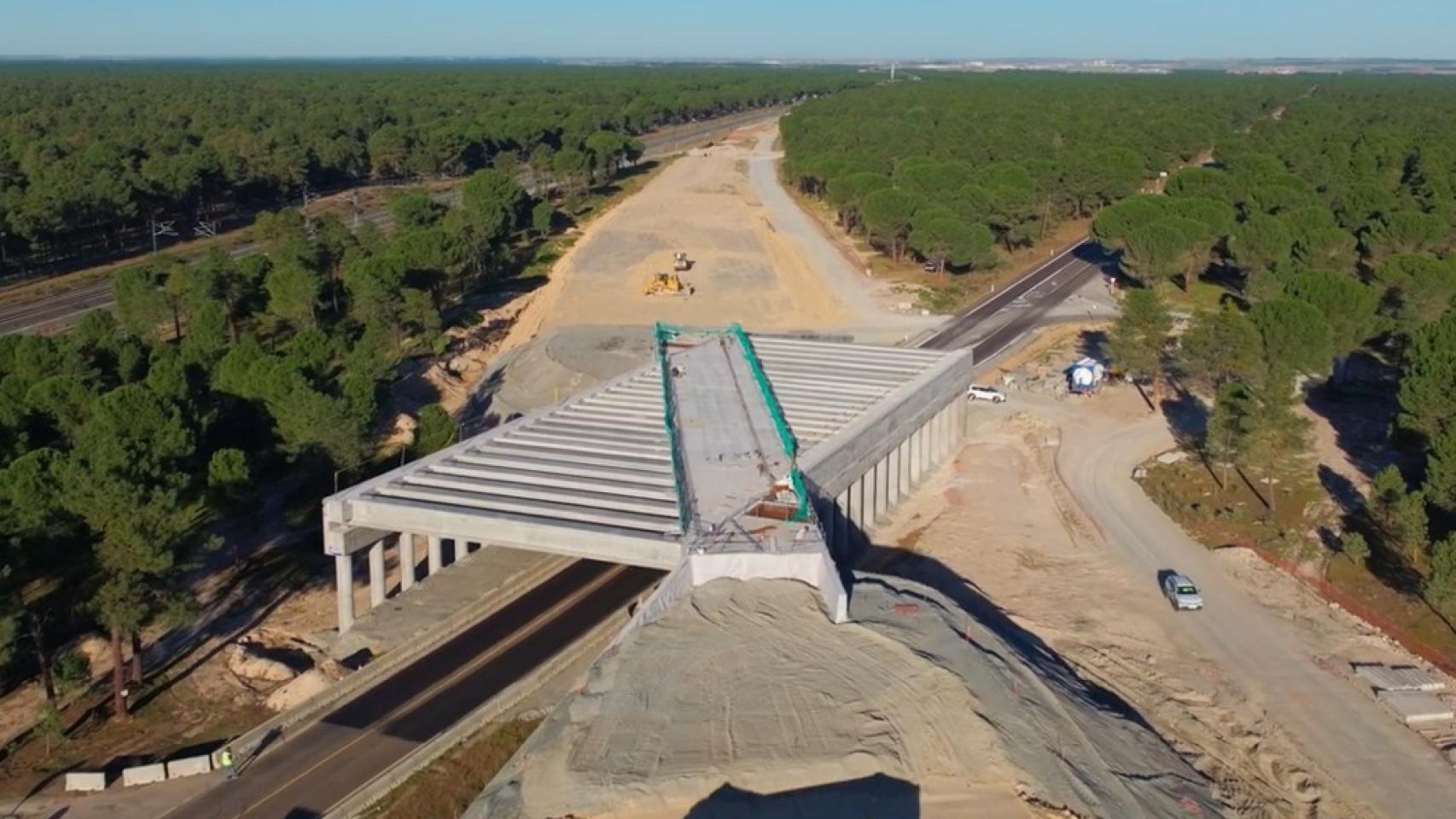 Baipás de Olmedo n las obras de construcción