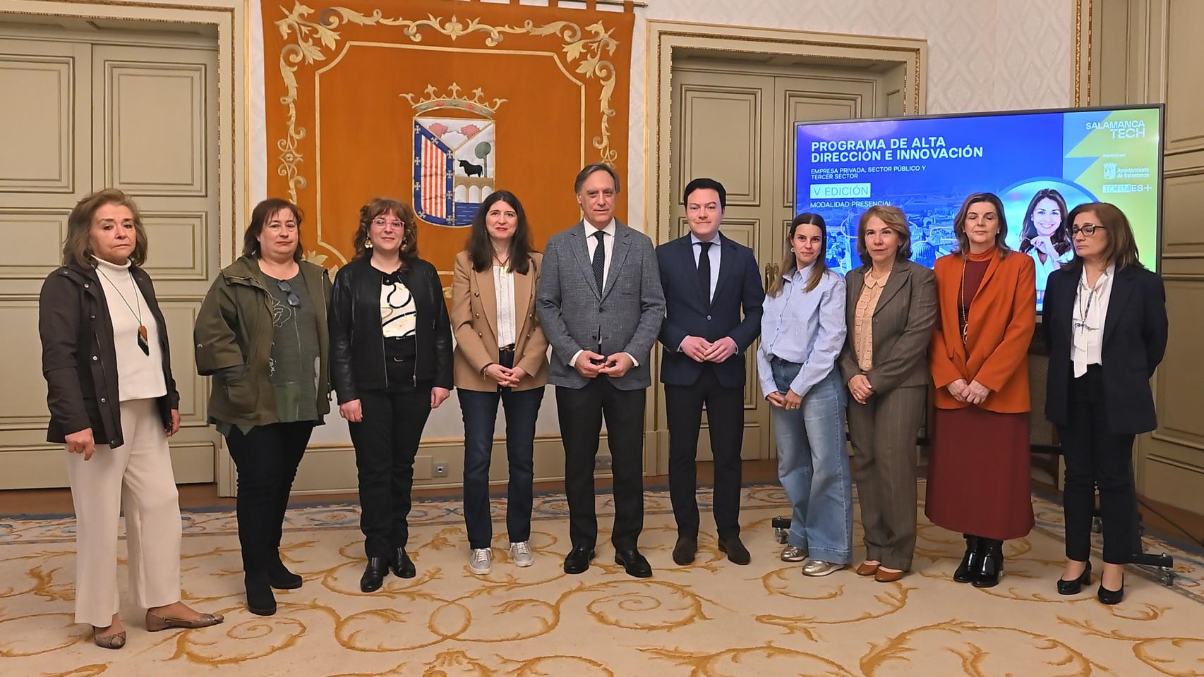 El alcalde de Salamanca, Carlos García Carbayo, durante la presentación del programa de Alta Dirección e Innovación, este lunes