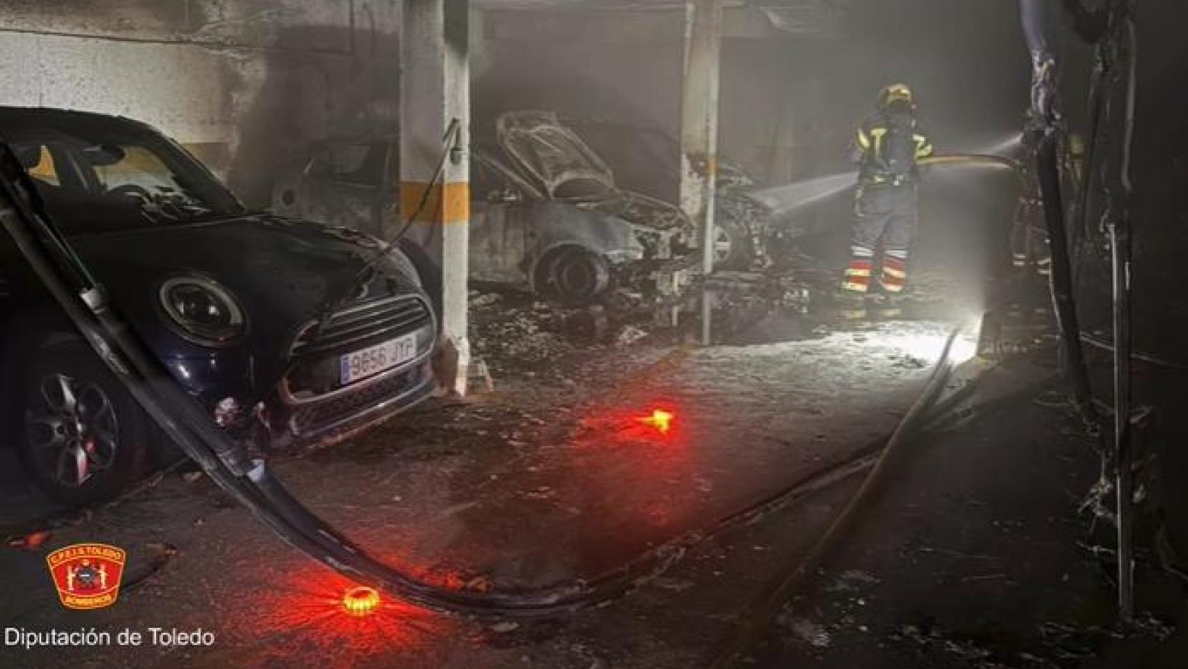 Incendio en un garaje de Bargas (Toledo). Foto: CPEIS Toledo. 
