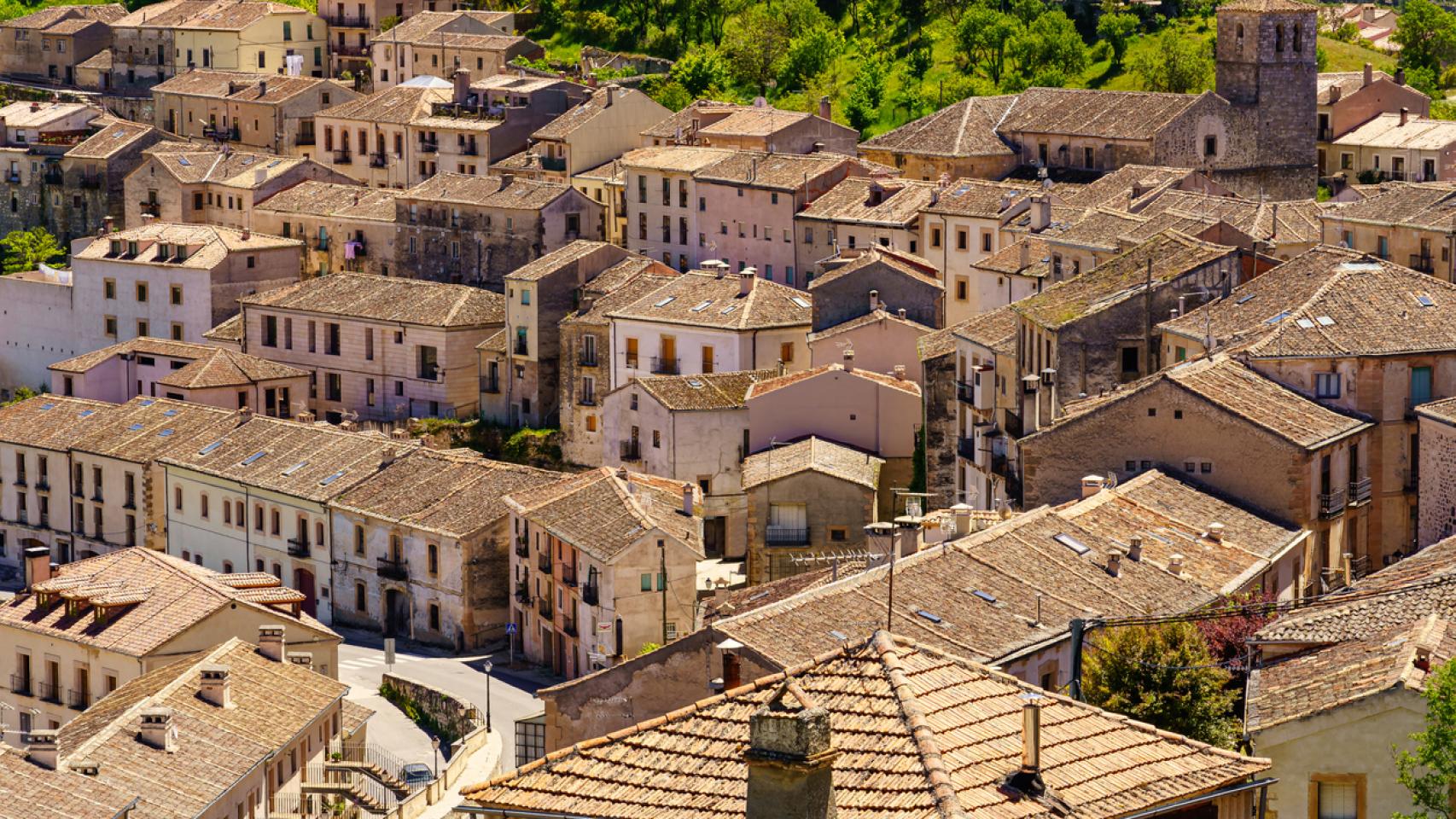 Vista aérea de la ciudad medieval de Sepúlveda.