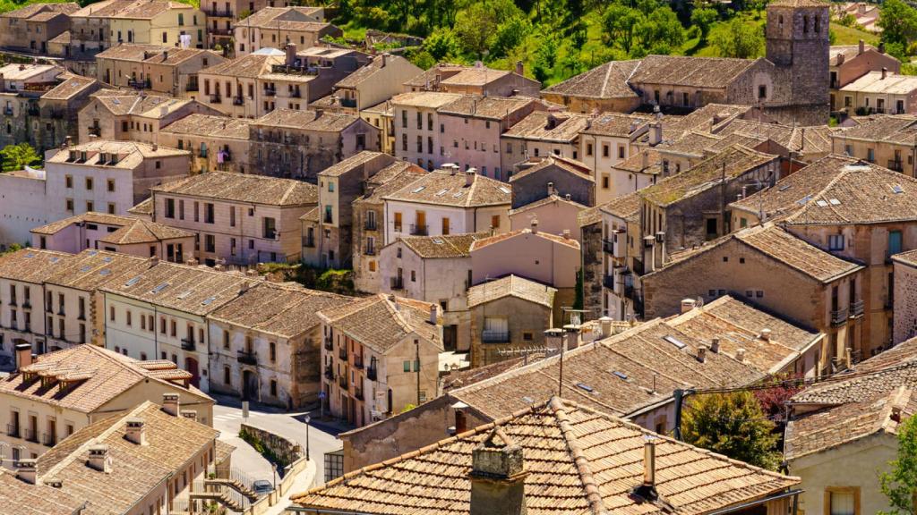 Vista aérea de la ciudad medieval de Sepúlveda.
