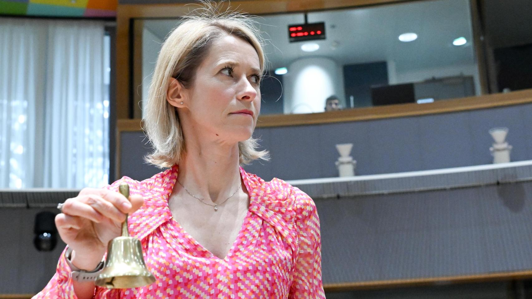 La jefa de la diplomacia europea, Kaja Kallas, durante el Consejo de Exteriores celebrado este lunes en Bruselas