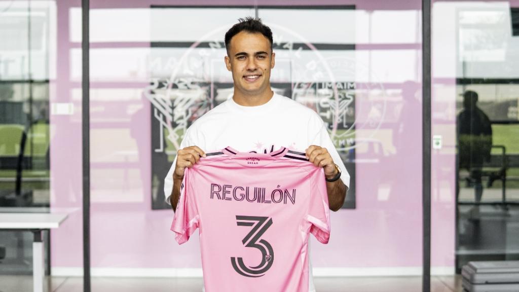 Sergio Reguilón, durante su presentación con el Inter Miami.