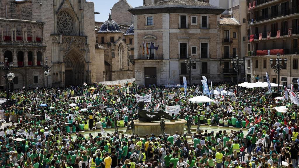 Plaza de la Virgen de Valencia. Biel Aliño / Efe