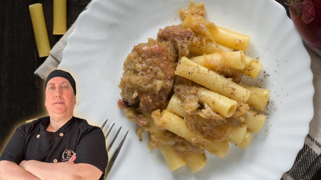 Chef Roberta y un plato de pasta. Montaje de El Español