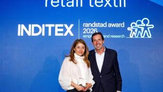 Andrés Menéndez, director general de Trabajo Temporal e Inhouse de Randstad España, y Esperanza Fernández, Directora de Talento del Talent Center de Inditex.