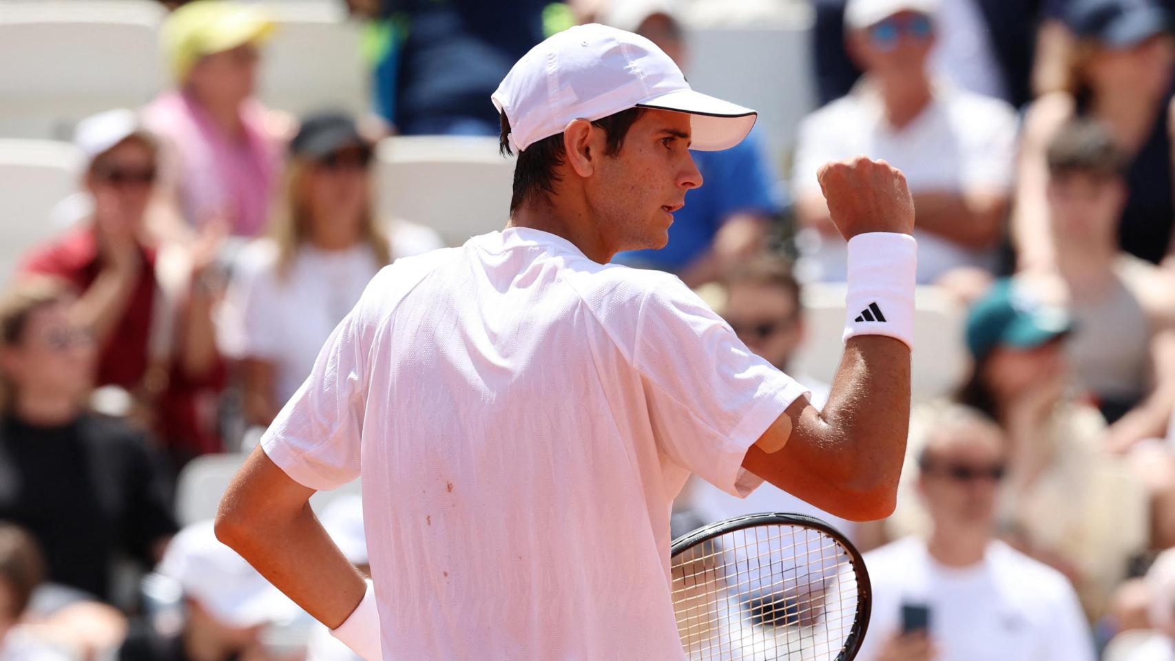 Rafa Jódar durante su partido contra Tien en Roma.