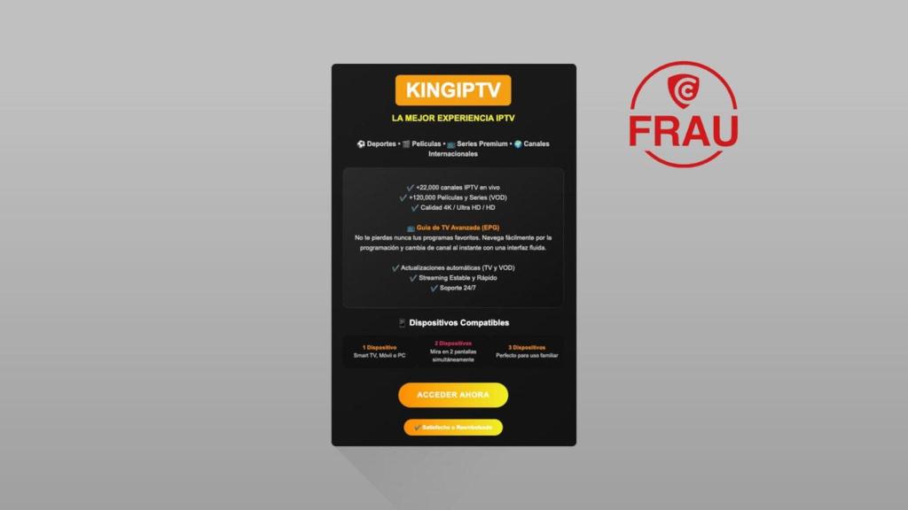 El correo falso de King IPTV