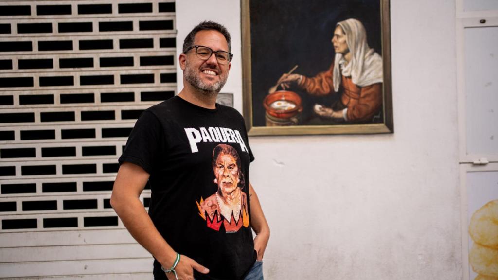 José Ignacio García, con una camiseta de la cantaora 'La Paquera de Jerez'. 