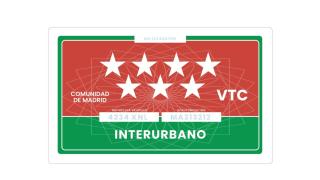 Nuevas pegatinas para identificar las VTC que prevé aprobar la Comunidad de Madrid. 