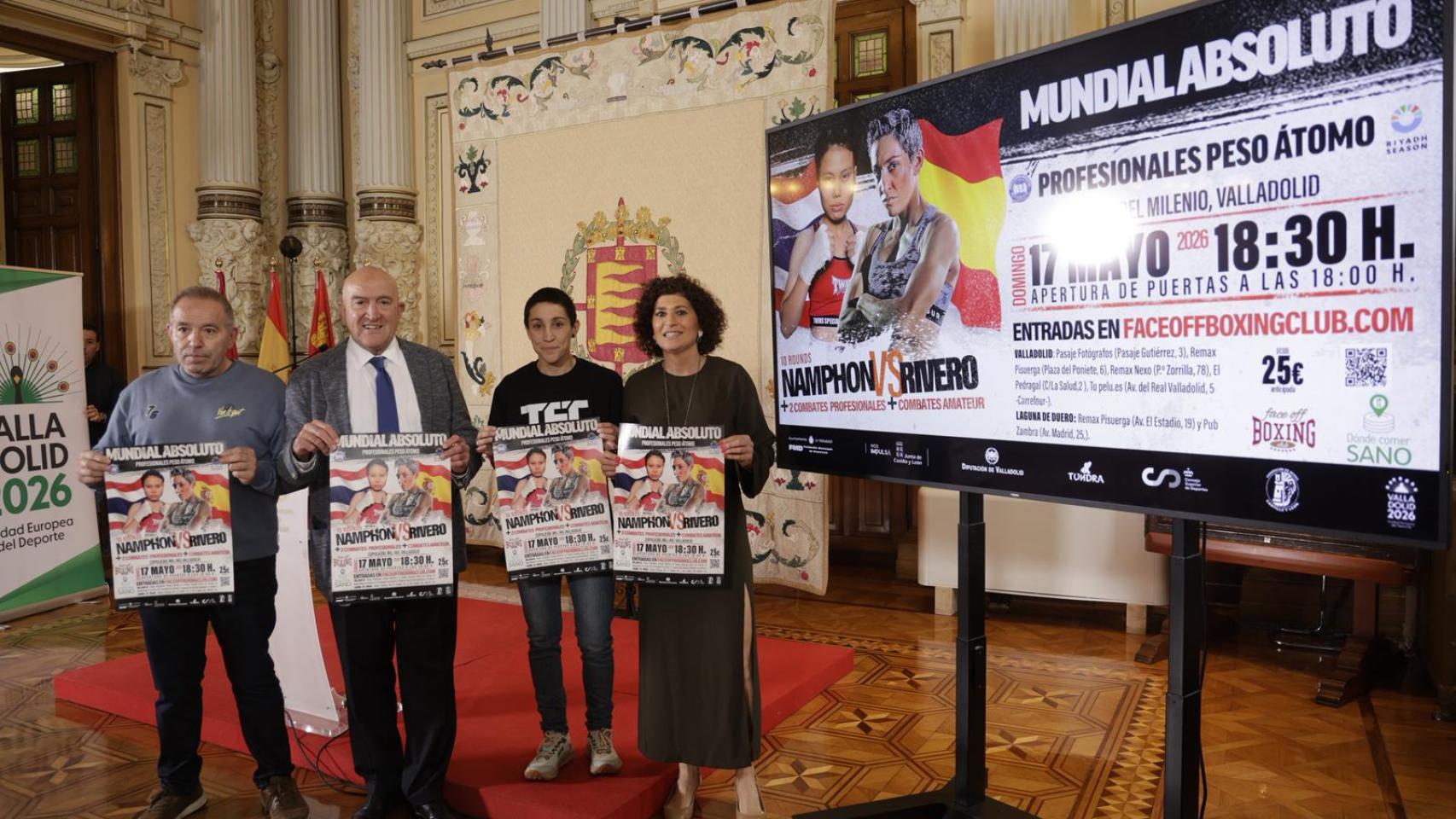 Isa Rivero, en el Ayuntamiento, durante la presentación del Mundial Boxeo Peso Átomo. 