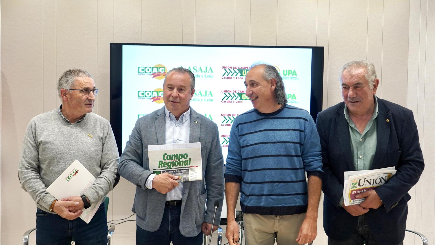 Rueda de prensa de las organizaciones profesionales agrarias de Castilla y León Asaja, UCCL y la Alianza UPA-COAG
