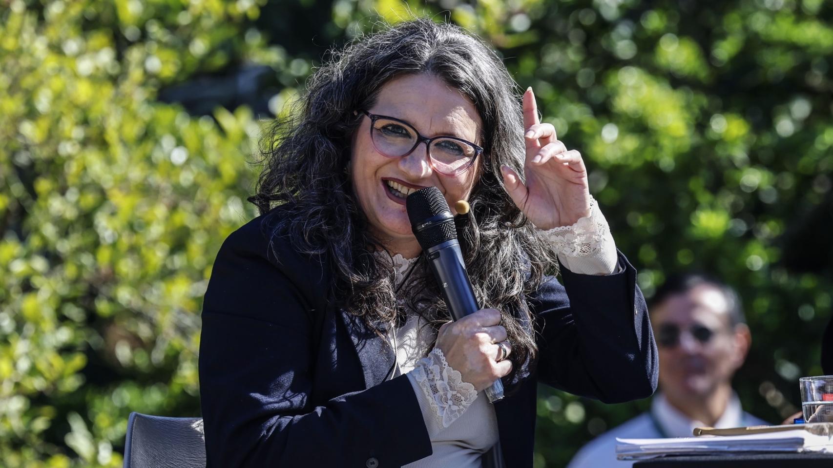 La candidata de Compromís a la alcaldía de Valencia, Mónica Oltra. Rober Solsona / EP