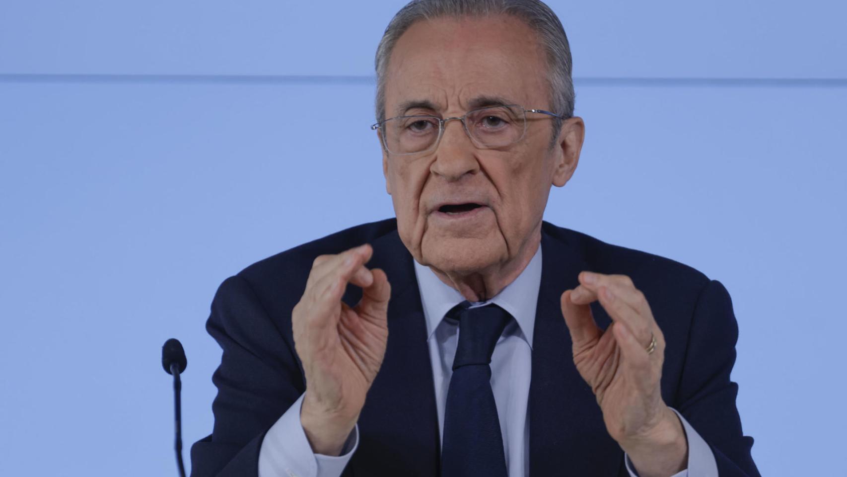 Florentino Pérez, en la rueda de prensa de este martes.