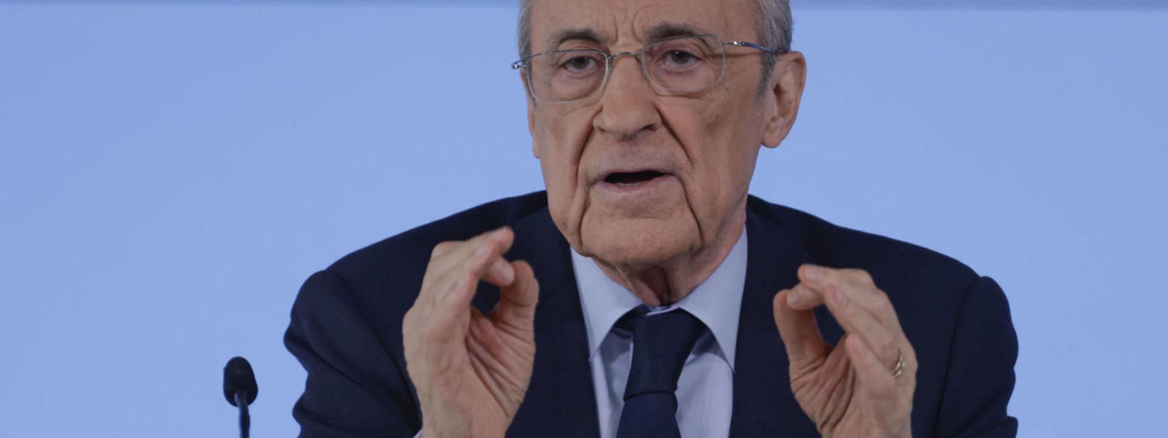Florentino Pérez, en la rueda de prensa de este martes.