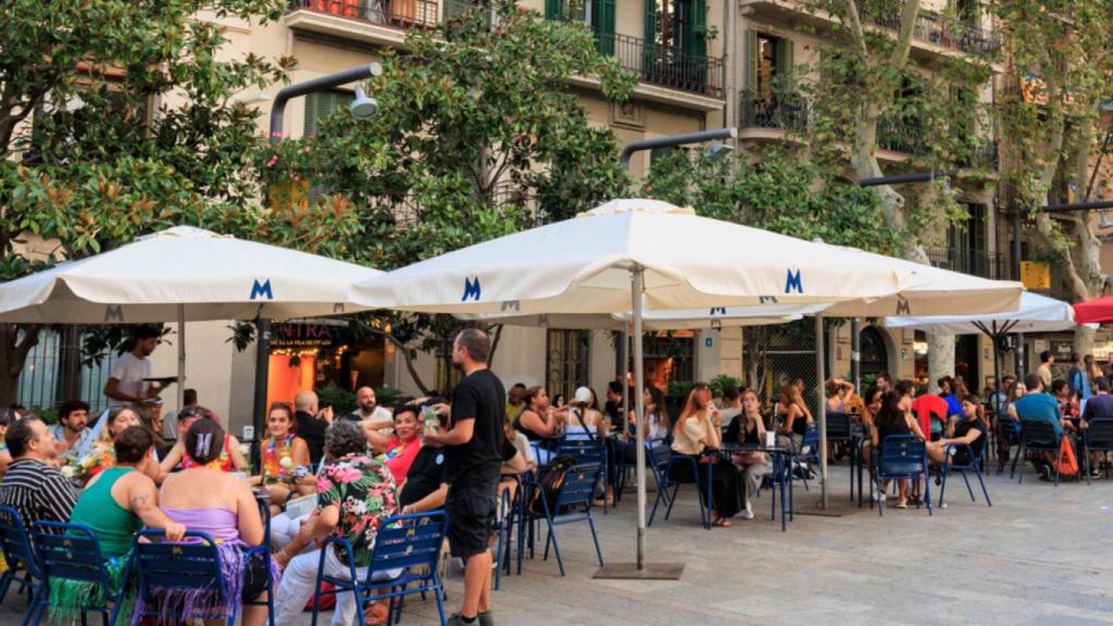 Una terraza en un bar. 