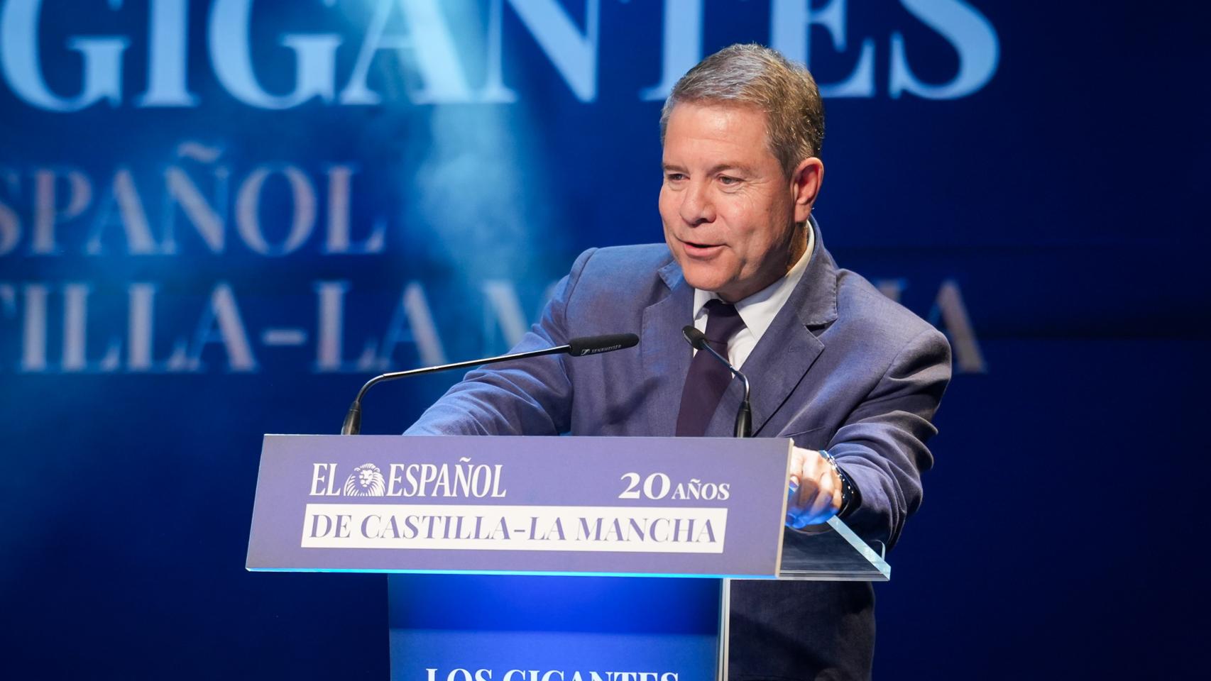 Emiliano García-Page ha clausurado la gala de los premios Gigantes de EL ESPAÑOL de Castilla-La Mancha. 