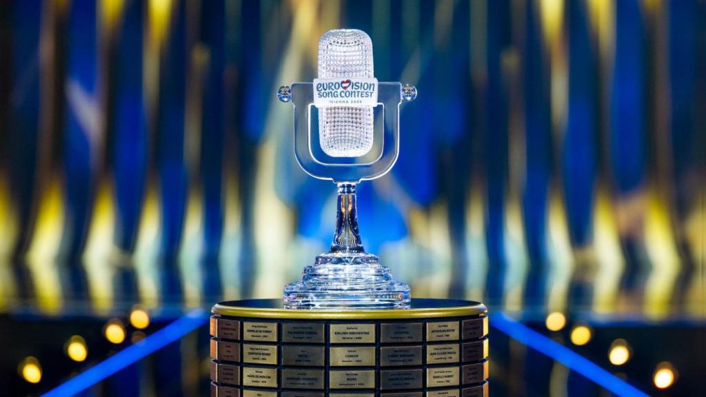 Micrófono de Cristal, el trofeo que recibirá el ganador de Eurovisión.