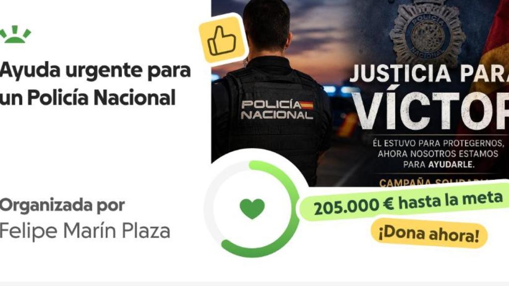 Imagen de la campaña para recaudar fondos para el agente Víctor Blázquez.