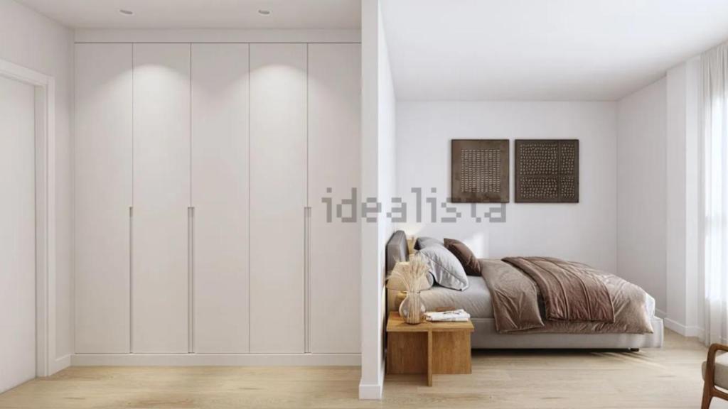 Dormitorio de una vivienda de Arboreda Residencial, en Poio (Pontevedra)