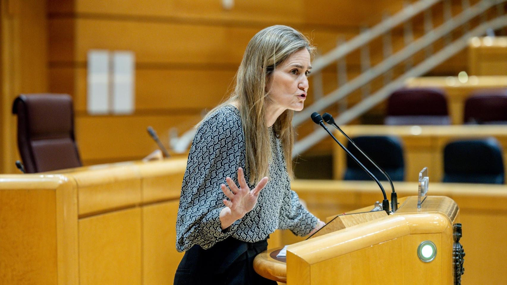 La vicepresidenta tercera y ministra para la Transición Ecológica y el Reto Demográfico, Sara Aagesen, durante una comparecencia en el Senado.