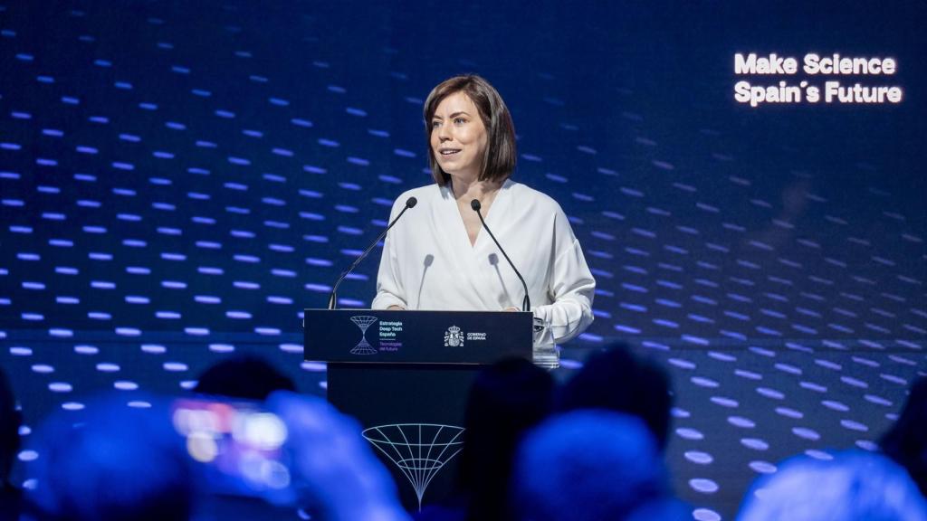 La ministra de Ciencia, Innovación y Universidades, Diana Morant, durante la presentación de la Estrategia Nacional de Deep Tech.