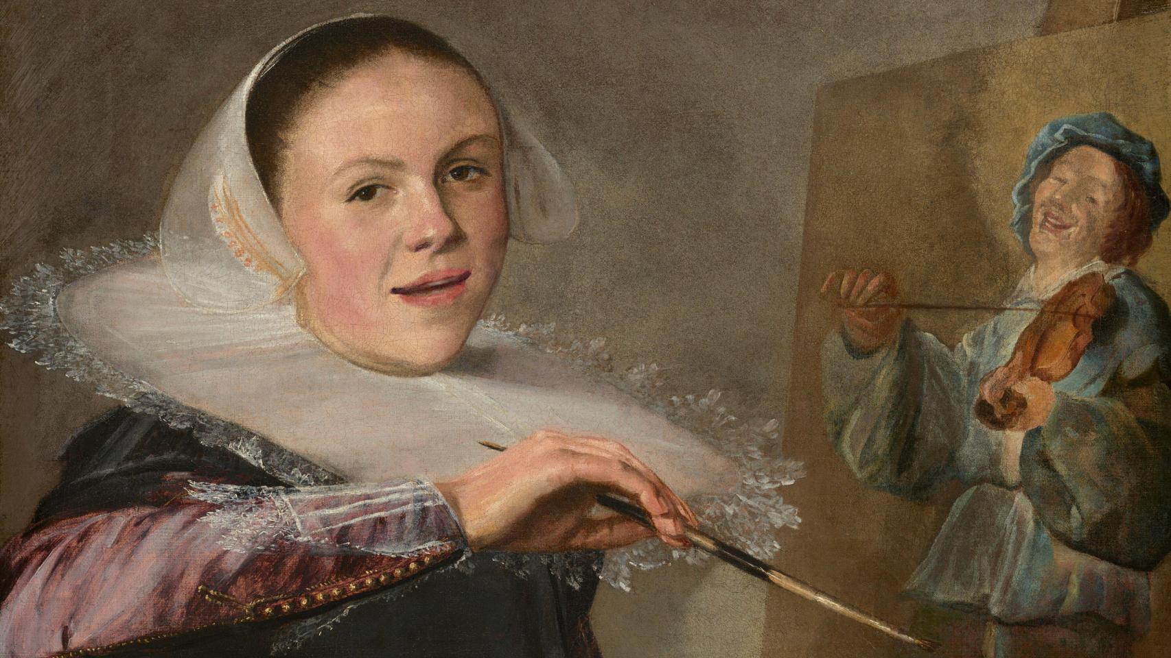 Detalle del autorretrato de Judith Leyster, h. 1630. National Gallery of Art, Washington. En la exposición 'Inolvidables', en el Museo de Bellas Artes de Gante 