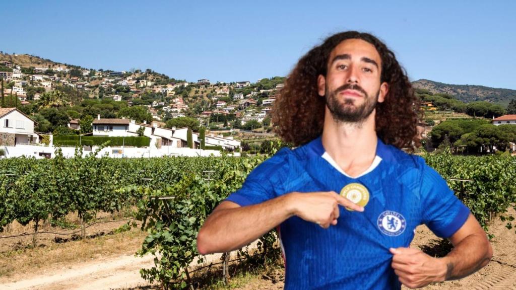 Cucurella, con su pueblo.
