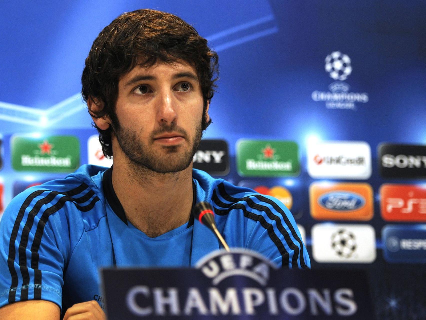Esteban Granero, en una rueda de prensa como jugador del Real Madrid.