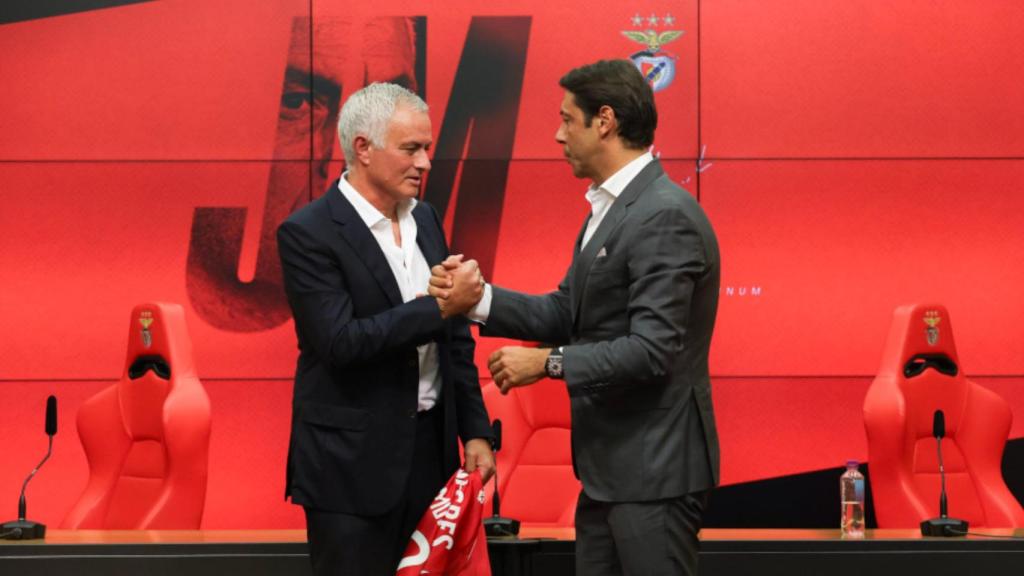 Mourinho y Rui Costa, presidente del Benfica.