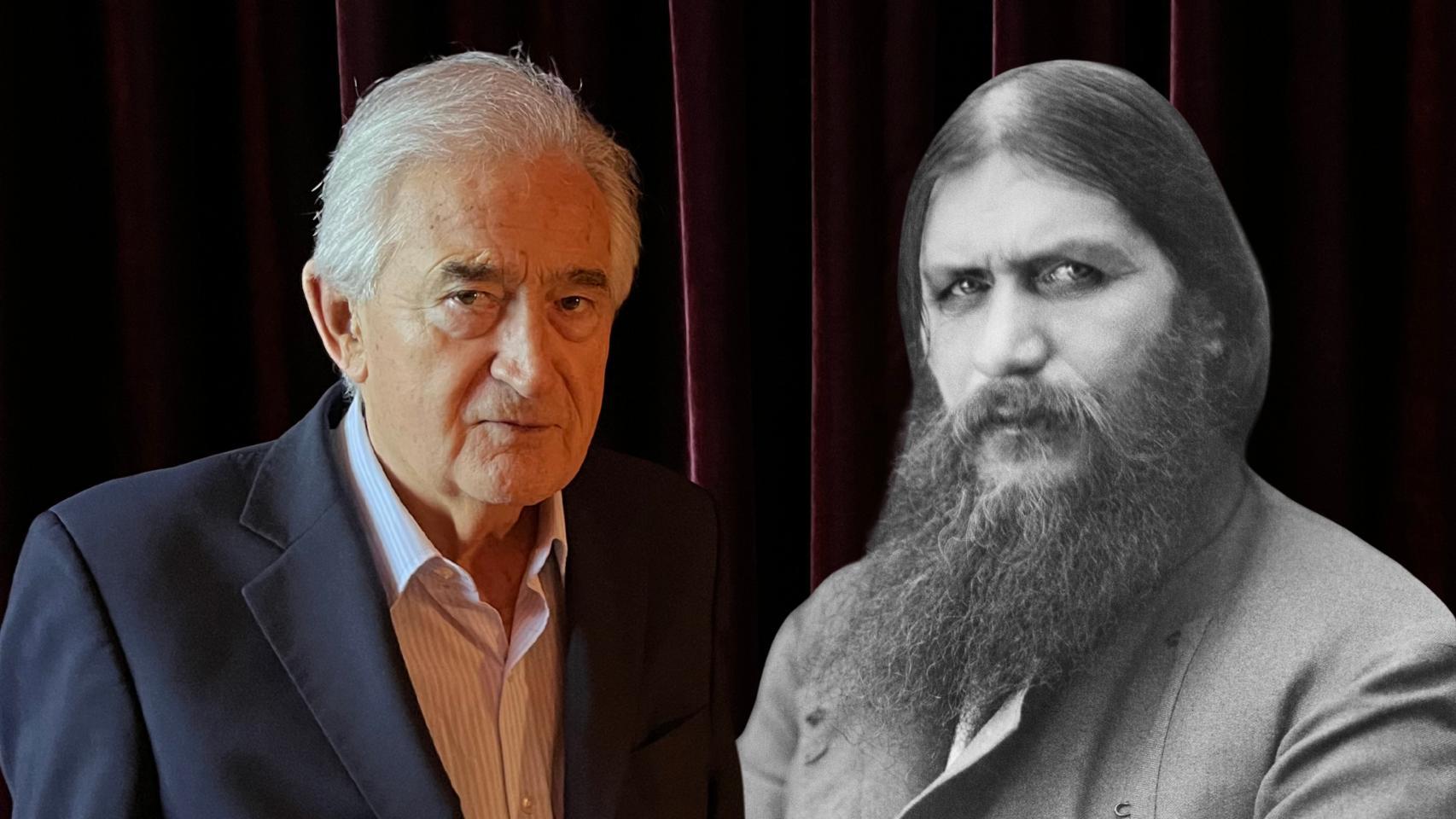 El historiador Antony Beevor (foto: Laura Fabregat). A la derecha, fotografía de Grigori Rasputín hacia 1910.