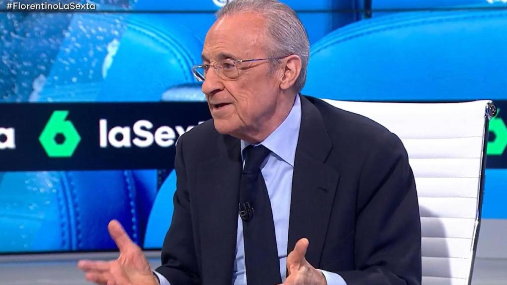 Florentino Pérez, en su entrevista de este miércoles en 'La Sexta'.