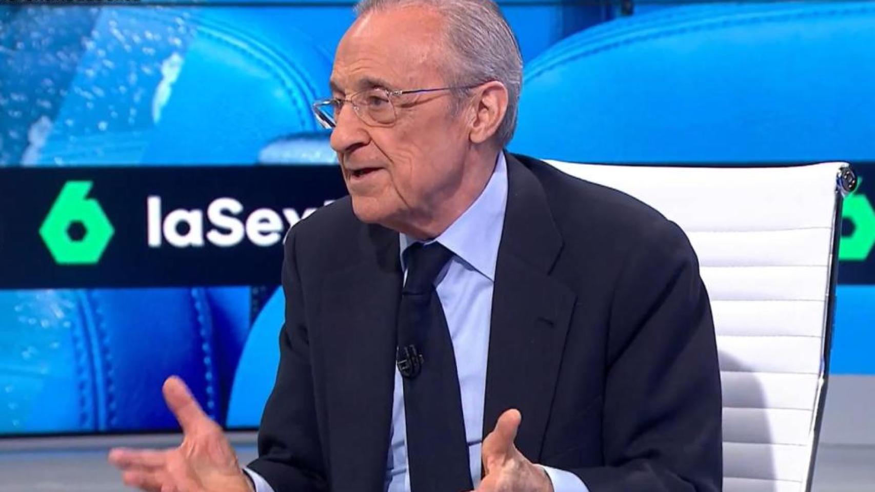 Florentino Pérez, en su entrevista de este miércoles en 'La Sexta'.