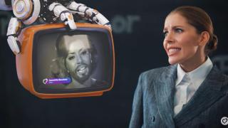 Momento en el que Eurovisión recuerda los 'puntos cero' de Conchita Bautista personalizada como Conchita Wurst.