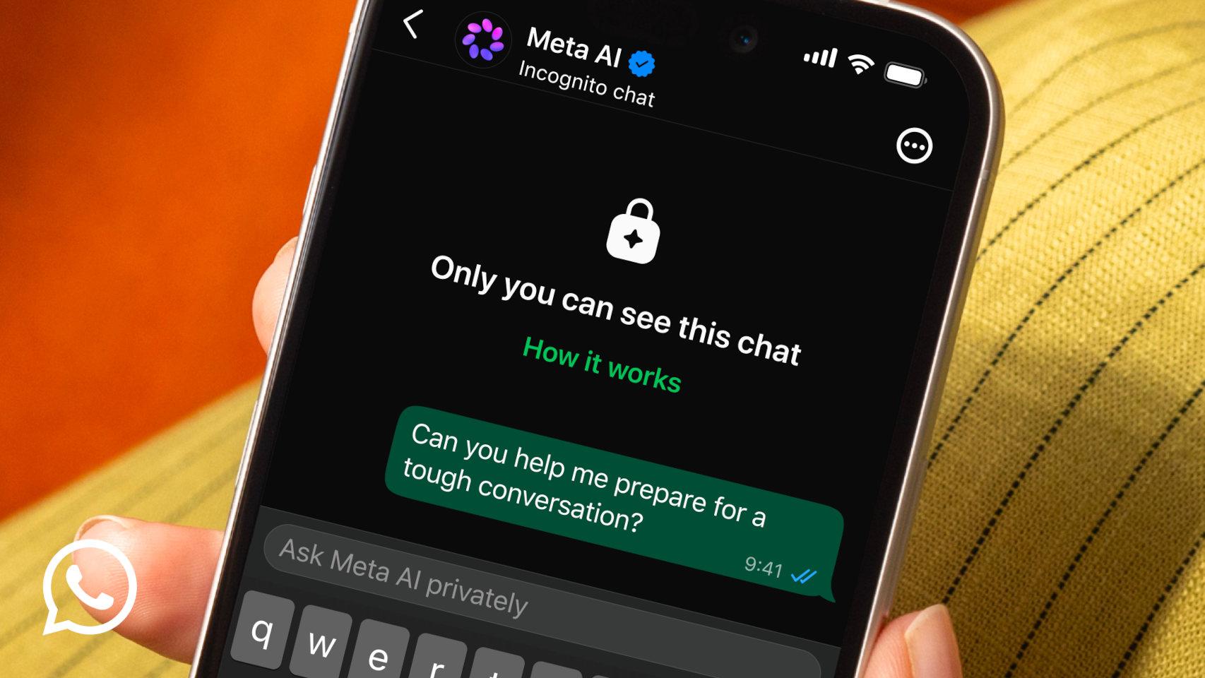 El chat incógnito de Meta AI en WhatsApp
