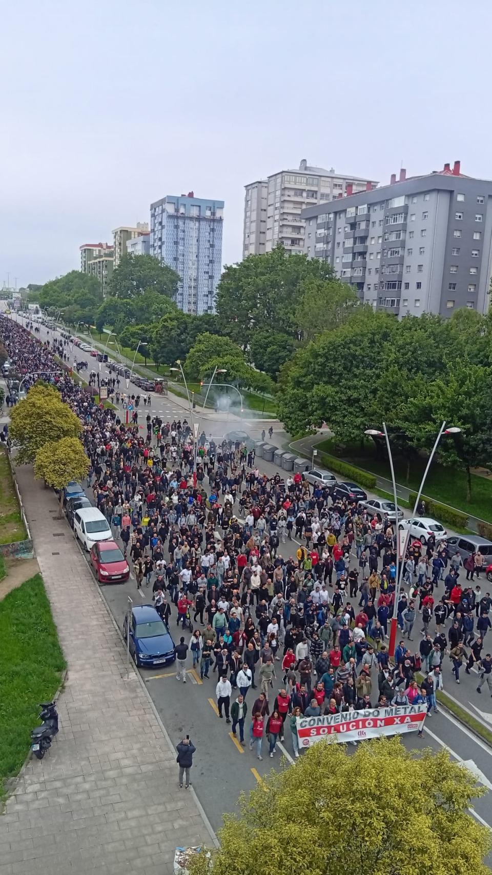 Manifestación del metal en Vigo, a 13 de mayo de 2026.