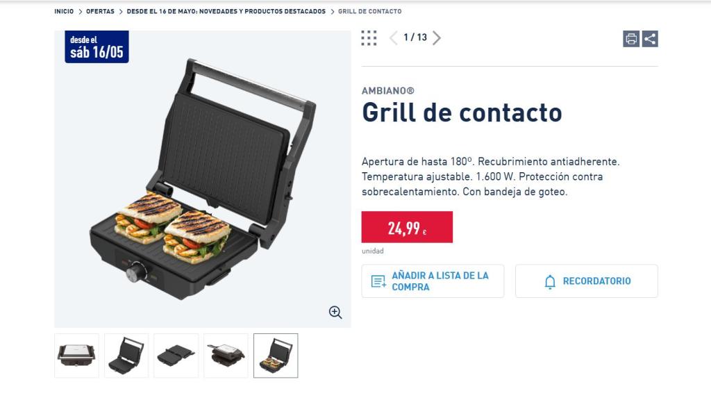 Grill de contacto.