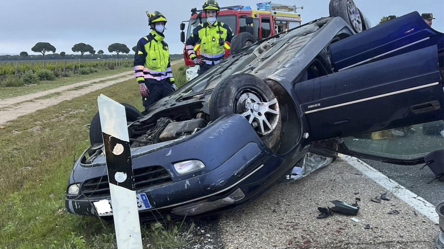 Imagen del accidente en la N-122 de Valladolid. 