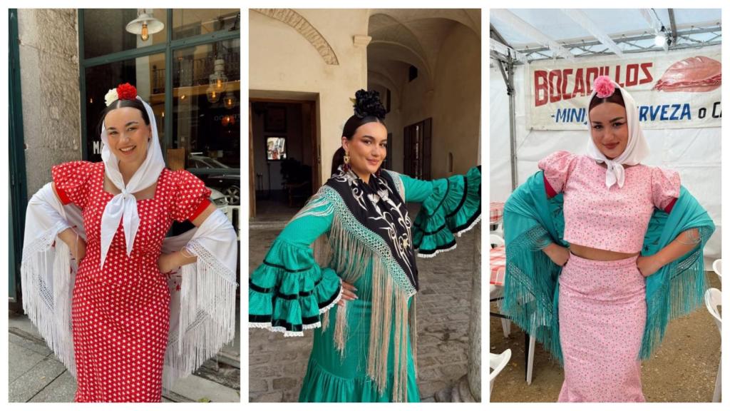 Fotografías de la influencer Eme de amores vistiendo chulapa y flamenca.